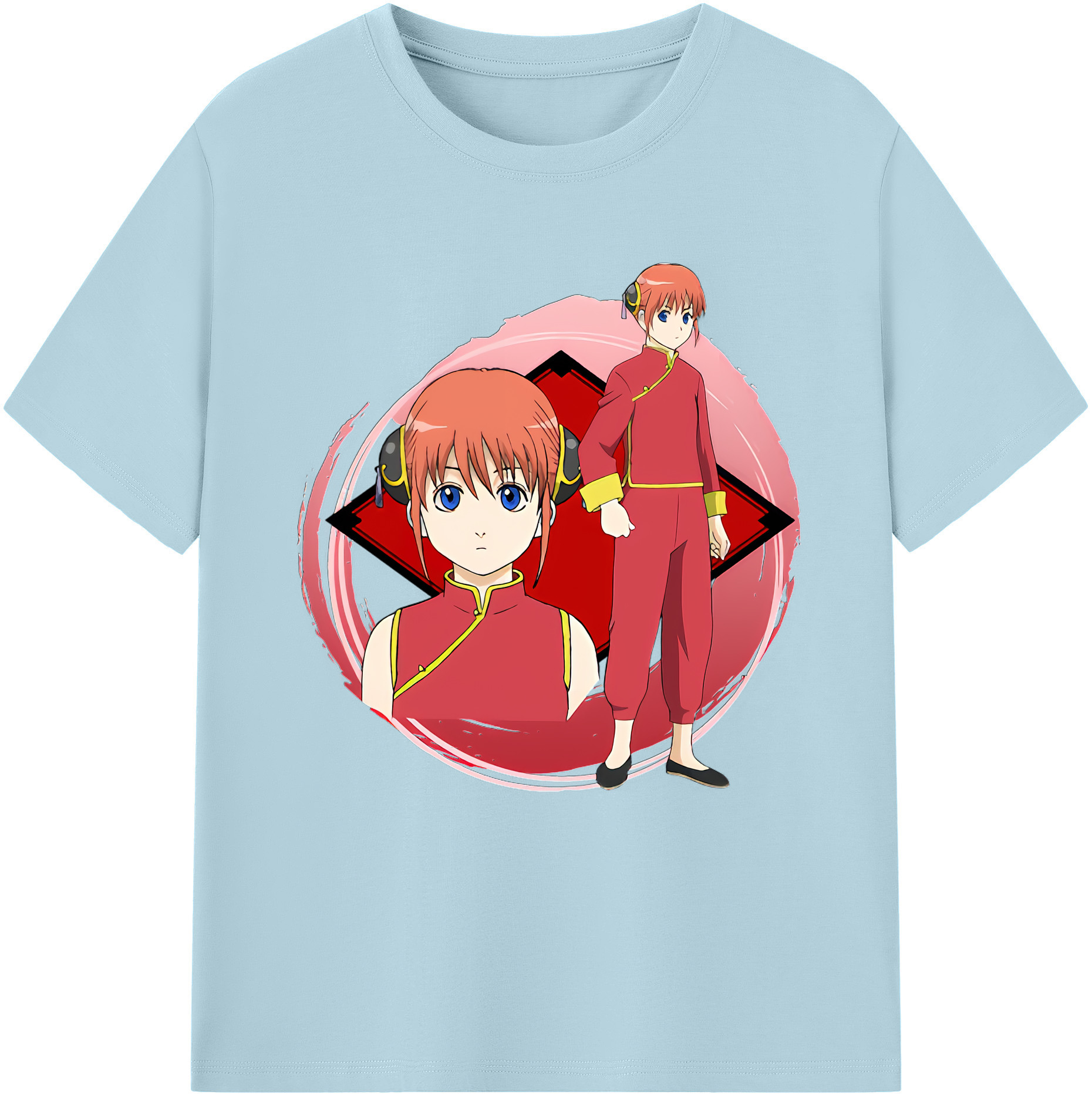 （画像用） ぎんたま 坂田銀時（さかたぎんとき） 神楽 志村新八（しむら しんぱち） GINTAMA Sakata Gintoki Kagura Shimura Shinpachi 綿100％半袖Tシャツ（フロントプリント）